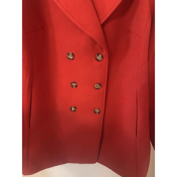 Lane Bryant Red Double Breasted Peacoat Sz 28 - Picture 3 of 14